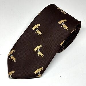 Blue Chip Gifts Necktie Mens OS Brown‎ Bull and Bear Finance Tie Stock Market